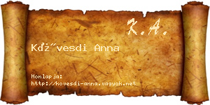 Kövesdi Anna névjegykártya