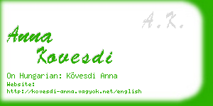 anna kovesdi business card